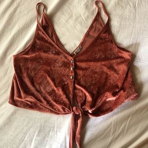 FREE PEOPLE SMALL Crop Top-Dusty Rose, Velour